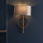 Crescent - Luxury Modern Circle Wall Light with Mink Shade - Gold Leaf