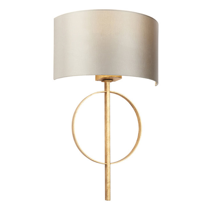 Crescent - Luxury Modern Circle Wall Light with Mink Shade - Gold Leaf