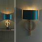 Crescent - Luxury Modern Circle Wall Light with Teal Shade - Gold Leaf