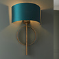 Crescent - Luxury Modern Circle Wall Light with Teal Shade - Gold Leaf