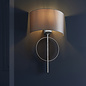 Crescent - Modern Luxury Circle Wall Light with Mink Shade - Silver Leaf
