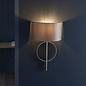 Crescent - Modern Luxury Circle Wall Light with Mink Shade - Silver Leaf