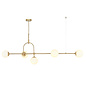 Scalby -  Mid Century Bar Pendant with Opal Glass - Matt Antique Brass