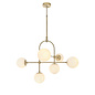 Scalby - Mid Century Feature Pendant with Opal Glass - Antique Brass