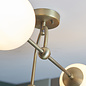 Scalby -  Mid Century Semi-Flush Ceiling Light with Opal Glass - Antique Brass