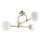 Scalby -  Mid Century Semi-Flush Ceiling Light with Opal Glass - Antique Brass