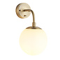 Scalby - Mid Century ModernWall Light with Opal Glass - Matt Brass