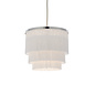 Brompton -  Luxury Tiered White Fringe Feature Pendant - Medium