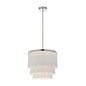 Brompton -  Luxury Tiered White Fringe Feature Pendant - Medium