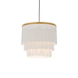 Brompton - Luxury Tiered White Fringe Feature Pendant - Medium