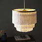 Brompton - Luxury Tiered White Fringe Feature Pendant - Medium