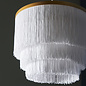 Brompton - Luxury Tiered White Fringe Feature Pendant - Medium