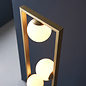 Osborne - Mid Century Modern Brushed Gold Floor Light with Opal Glass