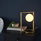 Osborne - Mid Century Modern Brushed Gold Table Light with Opal Globe