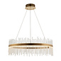 Filey - Modern LED Glass Drum Gold Statement Pendant - Large