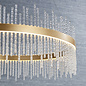 Filey - Modern LED Glass Drum Gold Statement Pendant - Large