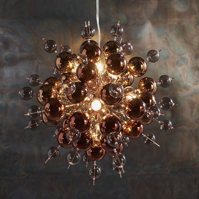 Holbeck - Starburst Copper Feature light  with Tinted Glass Spheres