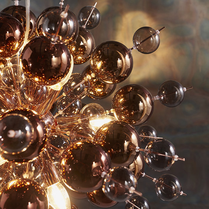 Holbeck - Starburst Copper Feature light  with Tinted Glass Spheres