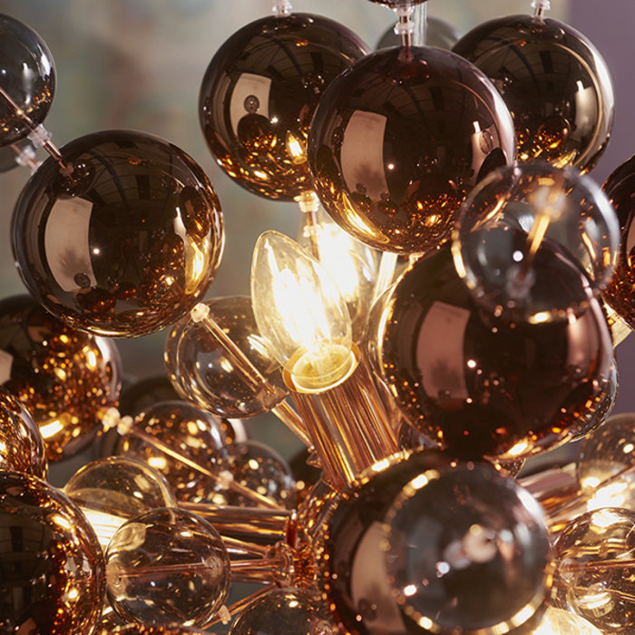 Holbeck - Starburst Copper Feature light  with Tinted Glass Spheres