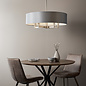 Bempton -  Large Modern Drum Pendant - Grey Shade