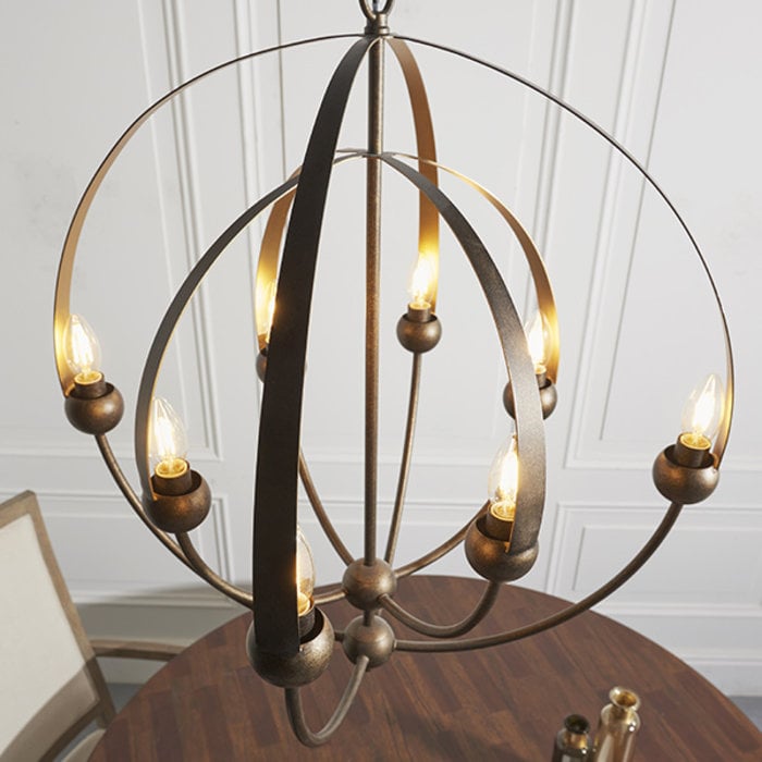 Wheatcroft - Aged Bronze Orbital Sphere Feature Light