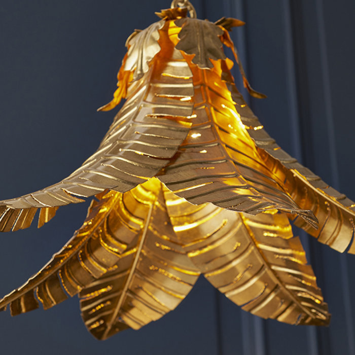 Irton - Tropical Palm Leaf Pendant - Gold