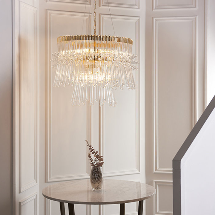 Osgodby - Tiered Glass Feature Chandelier - Gold Plated