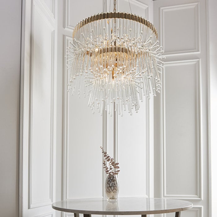 Osgodby - Tiered Glass Feature Chandelier - Gold Plated