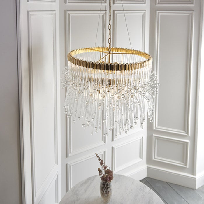 Osgodby - Tiered Glass Feature Chandelier - Gold Plated