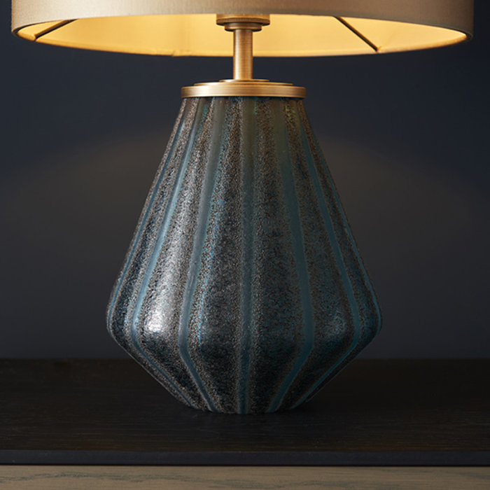 Cayton - Luxury Turquoise Glass Lamp Base with Gold Shade