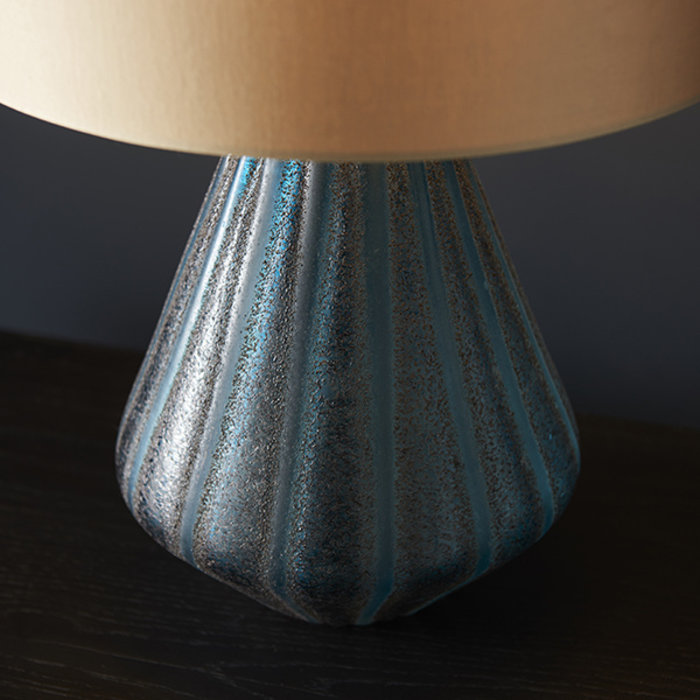 Cayton - Luxury Turquoise Glass Lamp Base with Gold Shade