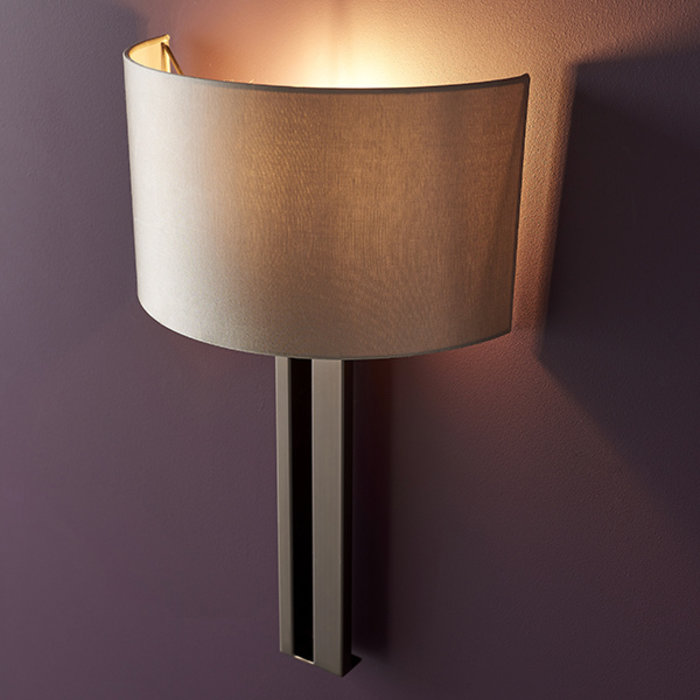 Vernon -  Modern Luxury Wall Light with Mink Shade - Bronze