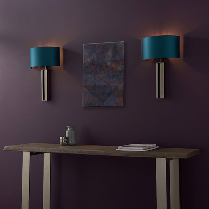 Vernon -  Modern Luxury Wall Light with Teal Shade - Bronze