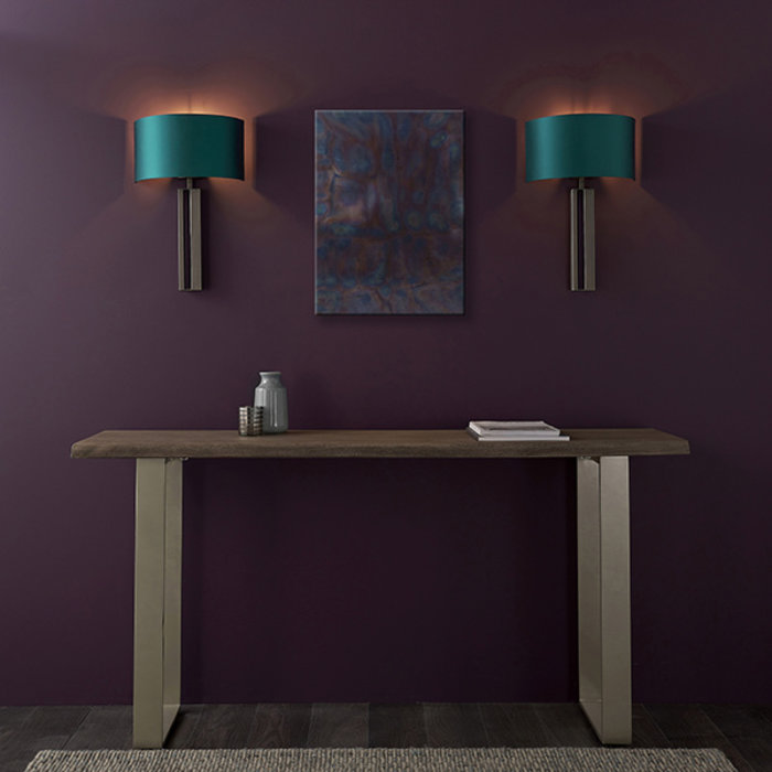 Vernon -  Modern Luxury Wall Light with Teal Shade - Bronze