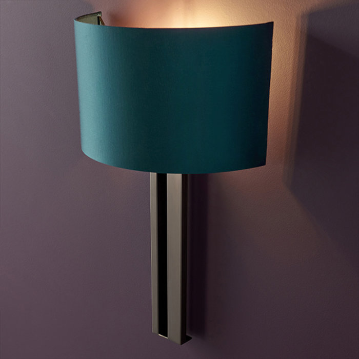 Vernon -  Modern Luxury Wall Light with Teal Shade - Bronze