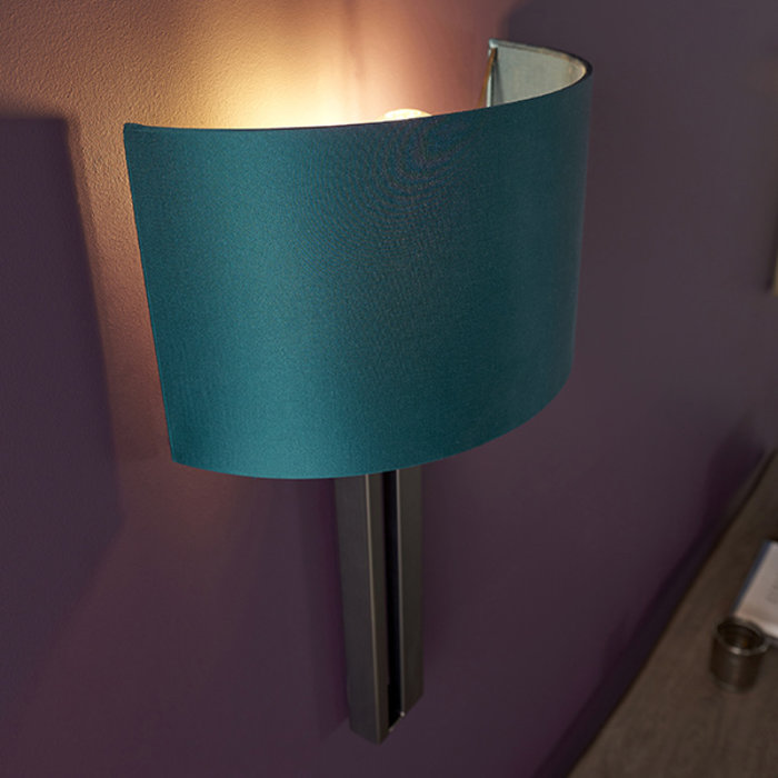 Vernon -  Modern Luxury Wall Light with Teal Shade - Bronze