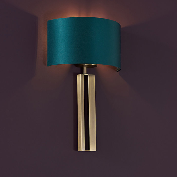 Vernon - Brass Modern Luxury Wall Light with Teal Shade