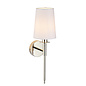 York -  Nickel Modern Wall Light with White Shade