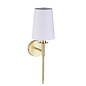 York - Brass Wall Light with White Shade