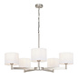 Bempton -  Large Modern Armed Chandelier with White Shades - Matt Nickel