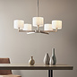 Bempton -  Large Modern Armed Chandelier with White Shades - Matt Nickel