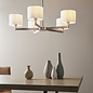 Bempton -  Large Modern Armed Chandelier with White Shades - Matt Nickel