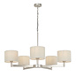 Bempton - Large Modern Armed Chandelier with Taupe Shades - Matt Nickel