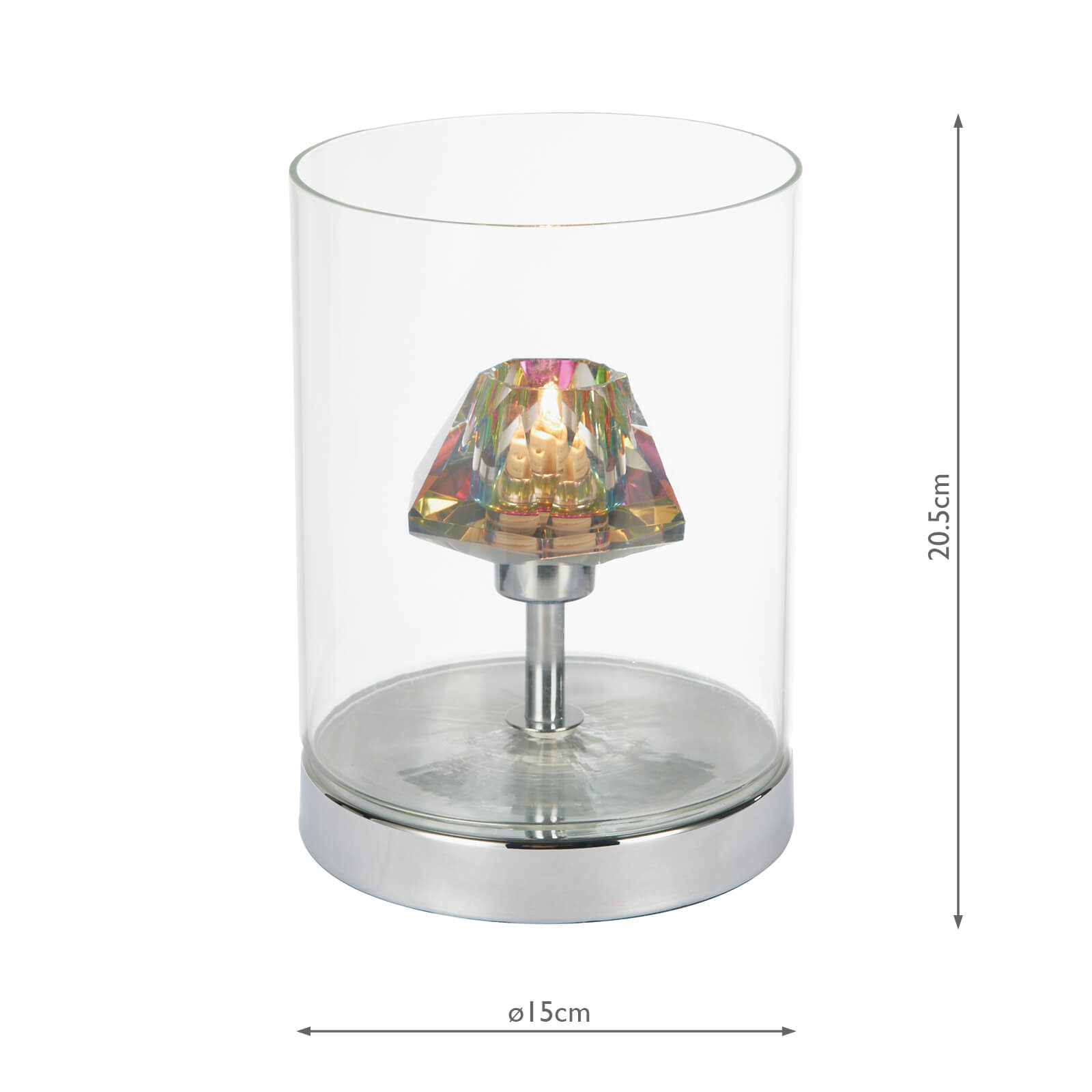 Coloured Glass Prism Touch Table Lamp, Glass Prism Table Lamp