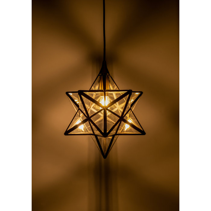 Sirius - Glass Panelled Star Pendant - Small