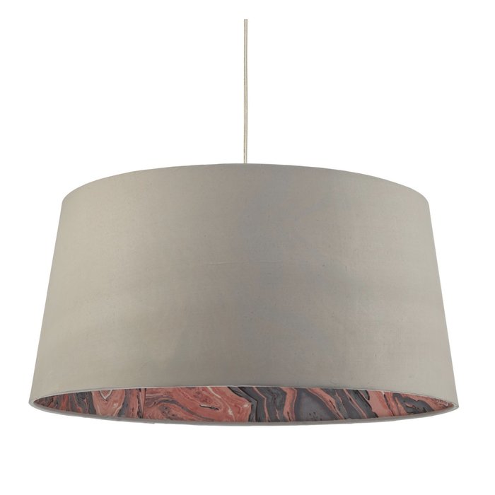 Coral - Easy Fit Grey Drum Pendant Shade - 49cm