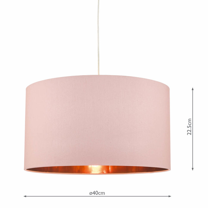 Dominic - Easy Fit Pink & Copper Pendant Shade - 40cm