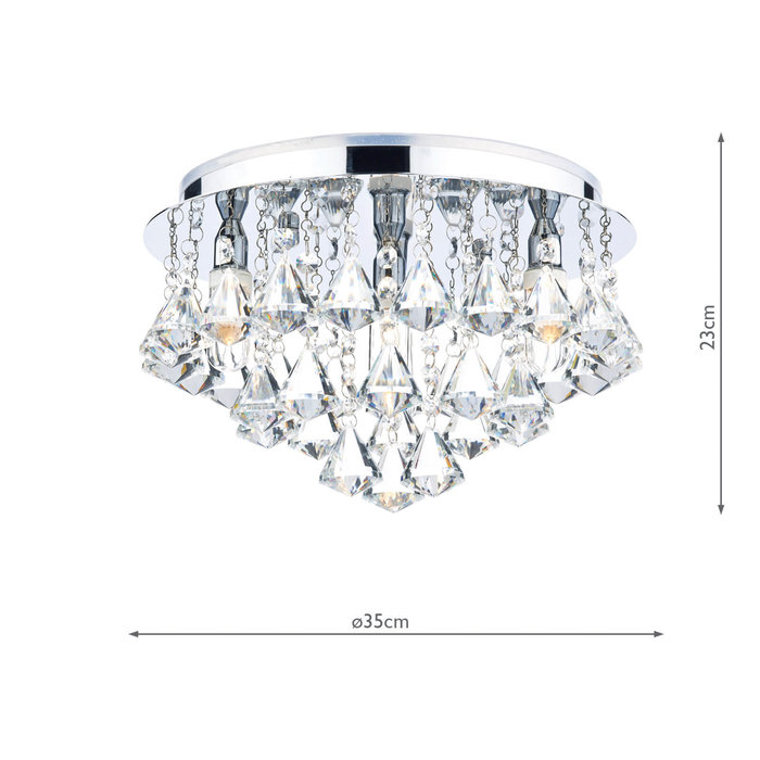 2 Tiered Crystal Fitting - Polished Chrome