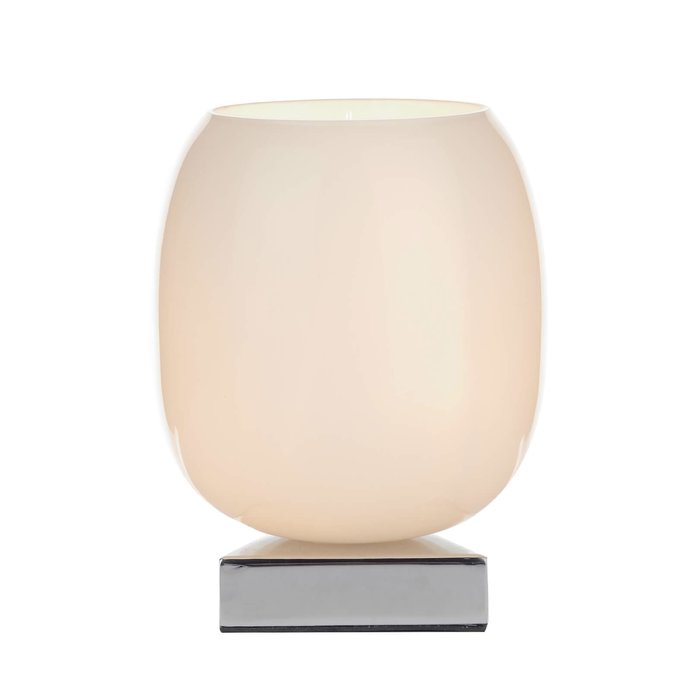 Tina - White Glass Touch Table Lamp - Polished Chrome