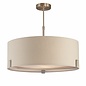 Mayfair - 3 Light Drum Hotel Style Feature Light - Soft Grey & Satin Nickel